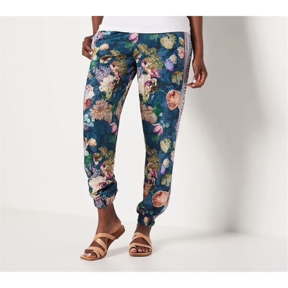 Tolani Collection Printed Jogger Pants Elastic Waist Floral large NWT - Picture 1 of 11
